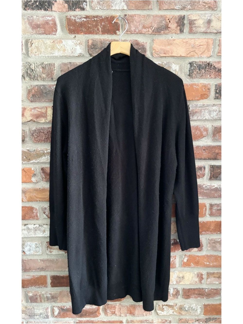 Quince Black Mongolian Cashmere Duster Cardigan Sweater, XL